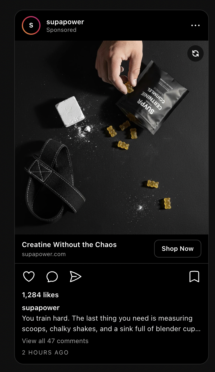 Instagram ad generated for SUPA Power